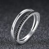 Inel tiny black stone din argint 925 cu cristale zirconiu 8 US (diametru 18,2 mm)