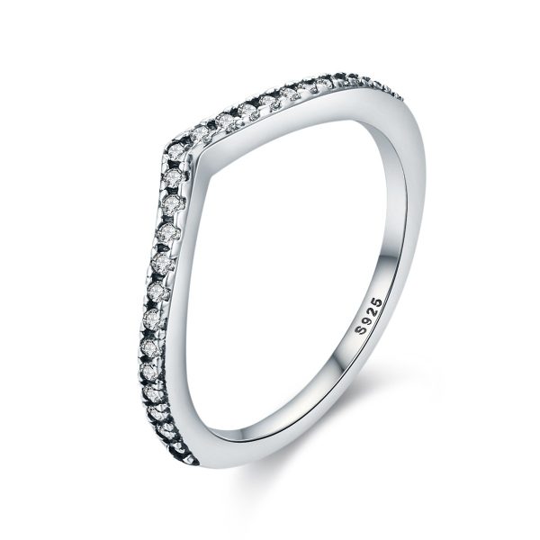 Inel triangle shape din argint 925 cu cristale zirconiu 8 US (diametru 18,2 mm)