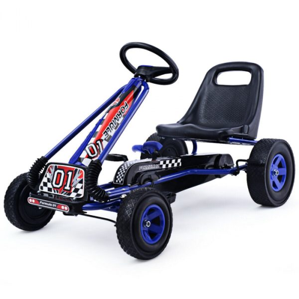 kart-metalic-cu-roti-gonflabile-pedale-si-frana-a15-albastru-828555.jpg Kart metalic cu roti gonflabile, pedale si frana, A15 - albastru