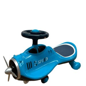 Masinuta - avion ride-on, roti silicon, cu volan - Speed 122, bleu