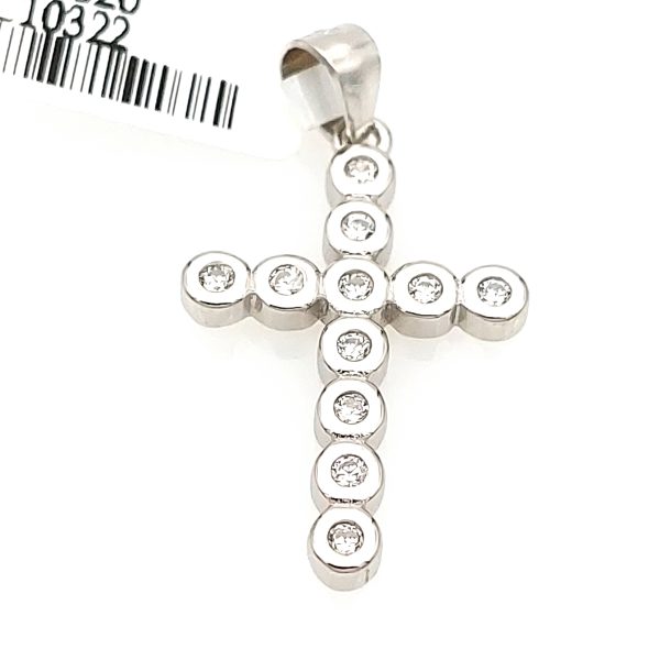 Pandantiv cruce din argint cu cristale zirconiu decorativ