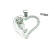 Pandantiv cute rose in heart shape din argint 925