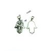 Pandantiv Hamsa hand cu doua fete din argint 925