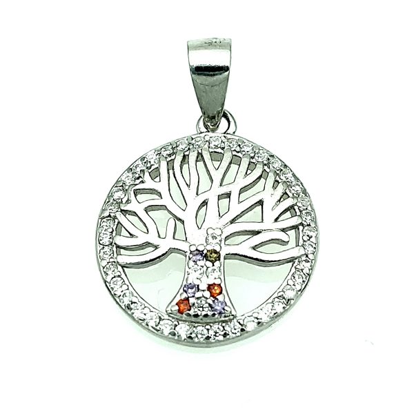 Pandantiv multicolore tree of life din argint 925