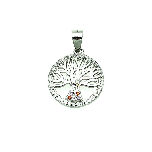 Pandantiv multicolore tree of life din argint 925