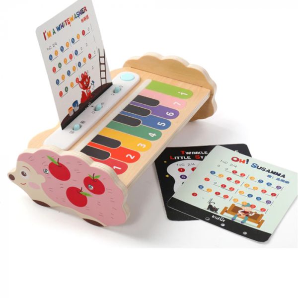 pian-cu-taste-touch-si-lumini-ariciul-vesel-din-lemn-946379.jpg Pian cu taste touch si lumini, ariciul vesel, din lemn