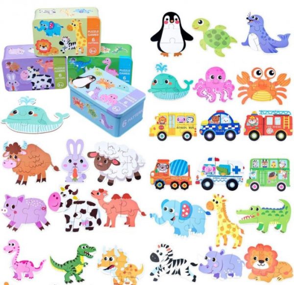 set-5-puzzle-in-cutiuta-metalica-cu-5-tematici-2276-982950.jpg Set 5 Puzzle in cutiuta metalica, cu 5 tematici