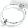 Talisman clips din argint cu cristale zirconiu colorful stone