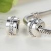 Talisman clips din argint cu cristale zirconiu incolore