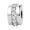 Talisman clips din argint cu cristale zirconiu incolore
