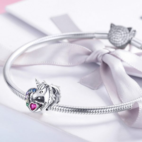 Talisman din argint 925 colorful unicorn love mom