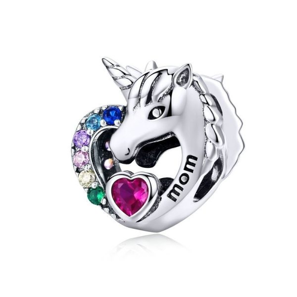 Talisman din argint 925 colorful unicorn love mom