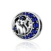 Talisman din argint 925 cu cristale pisicuta melancolica