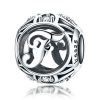 Talisman din argint 925 cu cristale zirconiu litera F