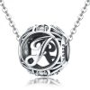 Talisman din argint 925 cu cristale zirconiu litera J