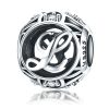 Talisman din argint 925 cu cristale zirconiu litera L