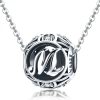 Talisman din argint 925 cu cristale zirconiu litera M