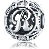 Talisman din argint 925 cu cristale zirconiu litera R