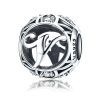 Talisman din argint 925 cu cristale zirconiu litera V