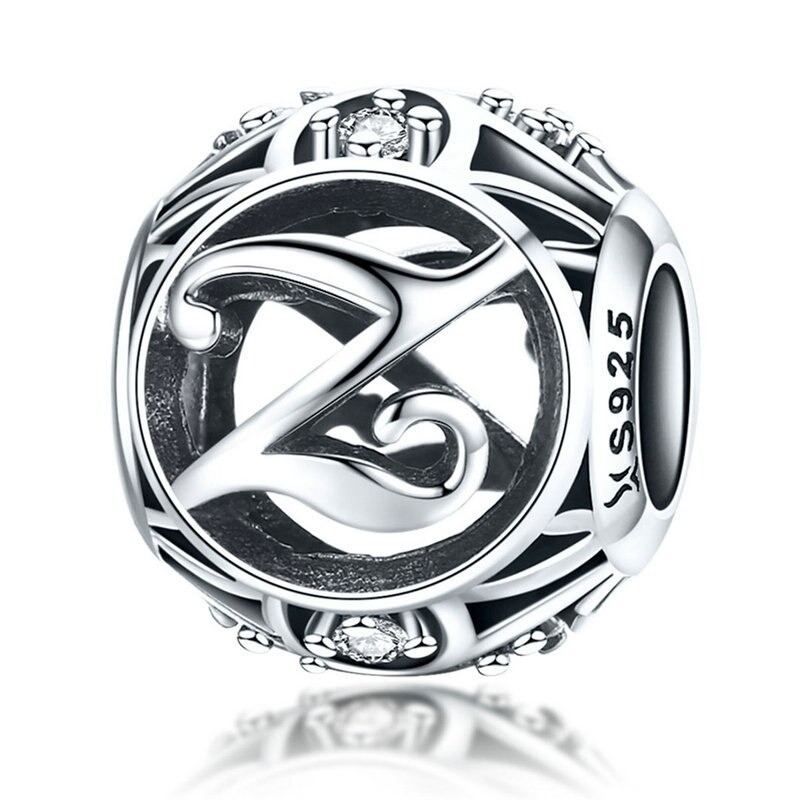 Talisman din argint 925 cu cristale zirconiu litera Z