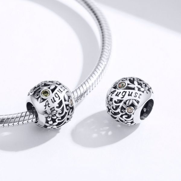 Talisman din argint 925 cu cristale zirconiu luna august