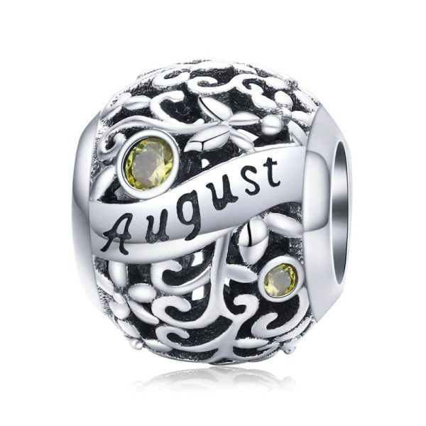 Talisman din argint 925 cu cristale zirconiu luna august