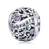 Talisman din argint 925 cu cristale zirconiu luna februarie