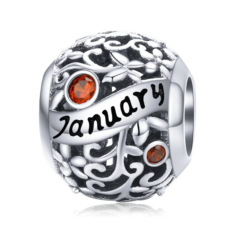 Talisman din argint 925 cu cristale zirconiu luna ianuarie
