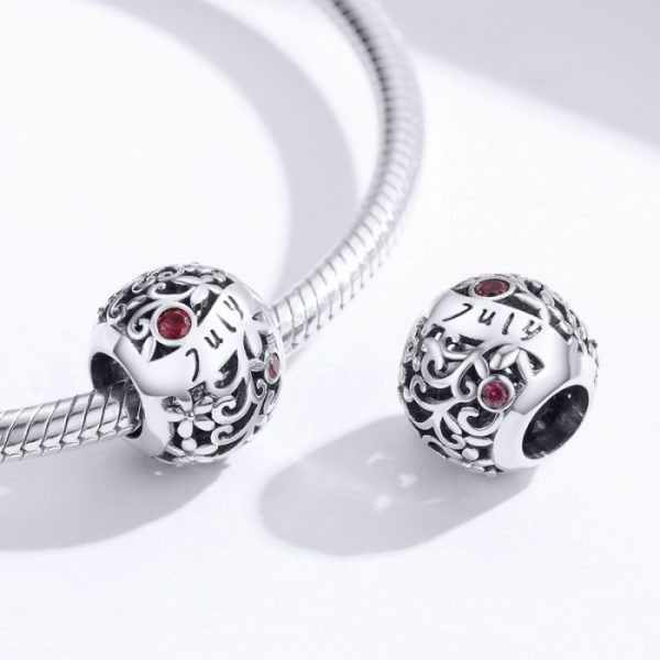 Talisman din argint 925 cu cristale zirconiu luna iulie