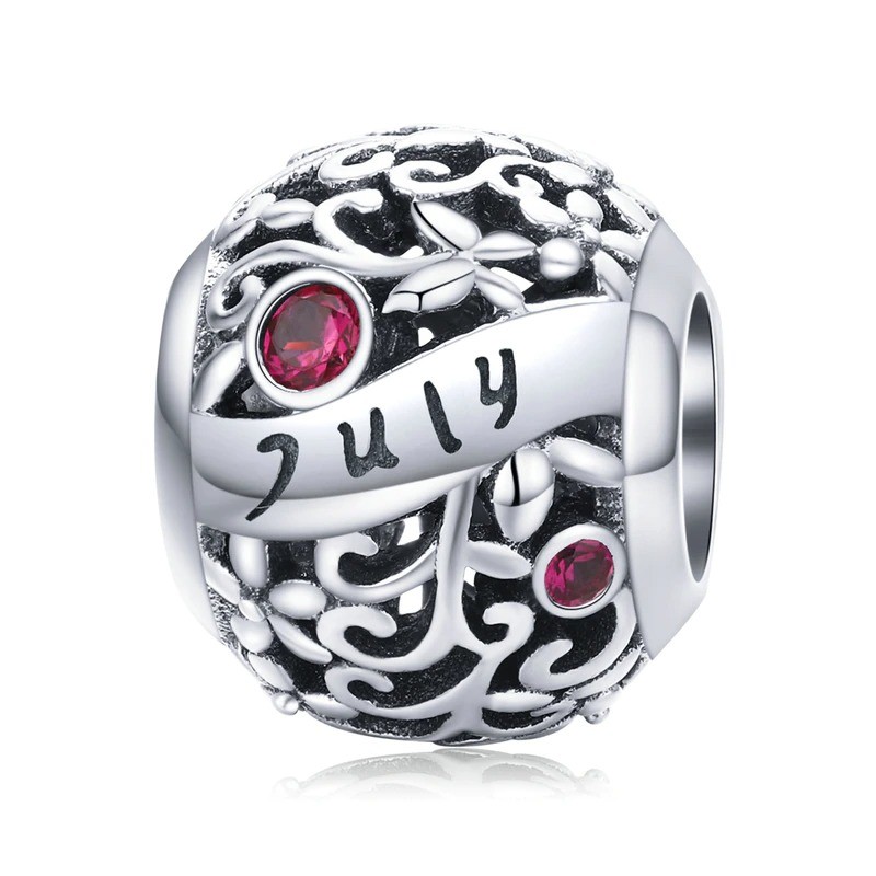 Talisman din argint 925 cu cristale zirconiu luna iulie