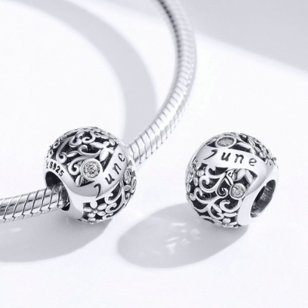Talisman din argint 925 cu cristale zirconiu luna iunie