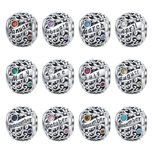 Talisman din argint 925 cu cristale zirconiu luna mai