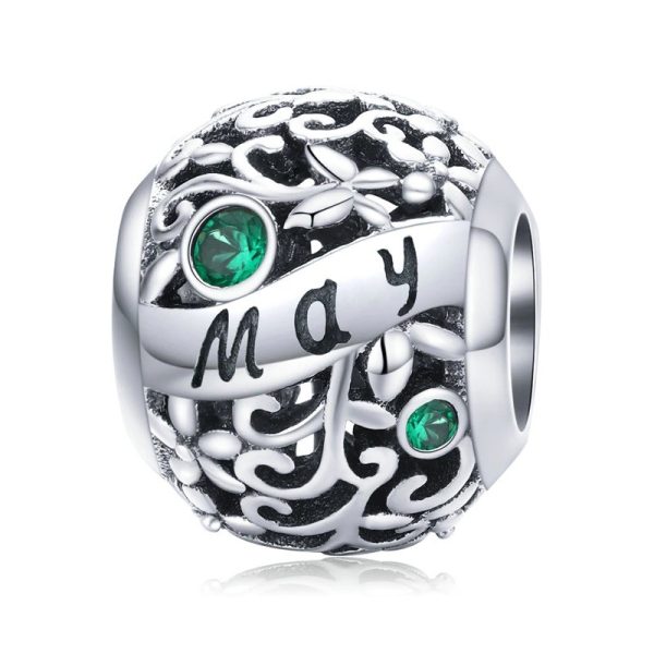 Talisman din argint 925 cu cristale zirconiu luna mai
