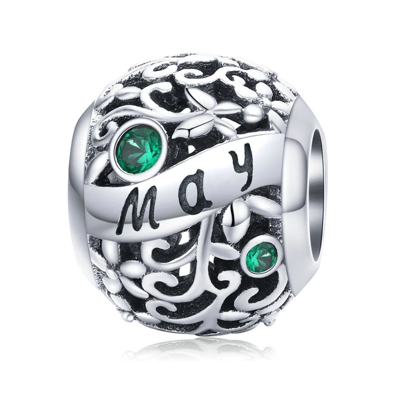 Talisman din argint 925 cu cristale zirconiu luna mai
