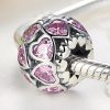 Talisman din argint 925 cu cristale zirconiu pink heart