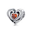 Talisman din argint 925 cu cristale zirconiu red heart