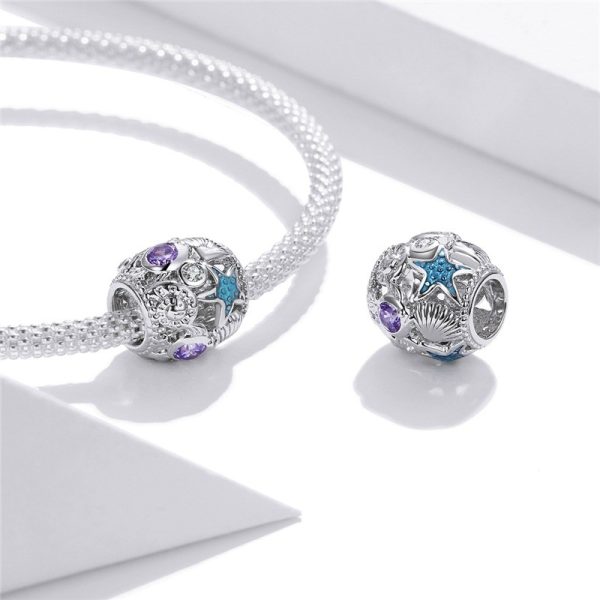 Talisman din argint 925 cu cristale zirconiu sea life