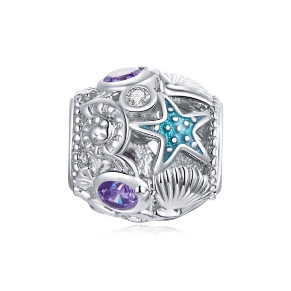 Talisman din argint 925 cu cristale zirconiu sea life