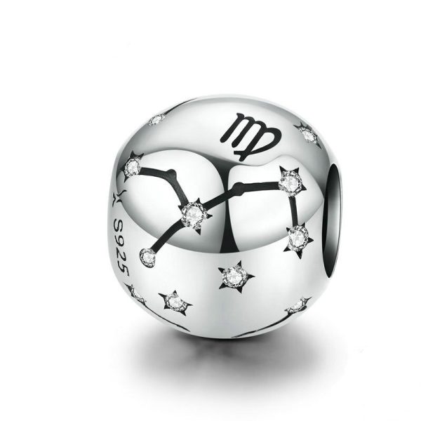 Talisman din argint 925 cu cristale zirconiu, zodia fecioara