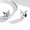 Talisman din argint 925 cu email Egyptian cat
