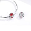 Talisman din argint 925 cu email red flower