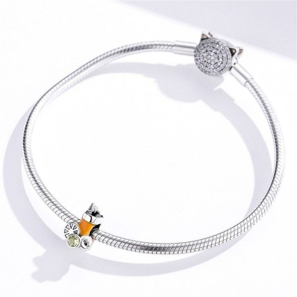 Talisman din argint 925 cu email summer orange juice