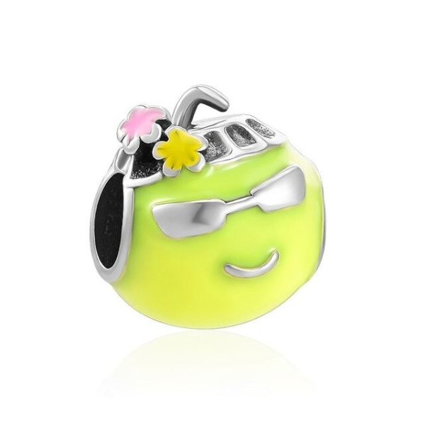 Talisman din argint 925 cu email yellow coconut