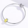Talisman din argint 925 cu email yellow pineapple