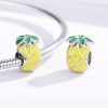 Talisman din argint 925 cu email yellow pineapple