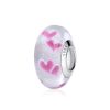 Talisman din argint 925 cu sticla pink heart