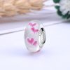 Talisman din argint 925 cu sticla pink heart