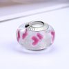 Talisman din argint 925 cu sticla pink heart