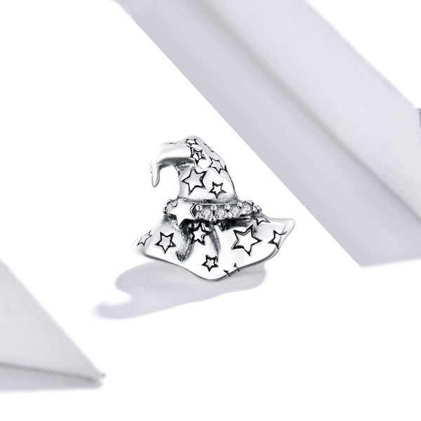 Talisman din argint 925 cu zirconiu witch hat Halloween