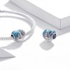 Talisman din argint 925 lovely mermaid in a blue heart